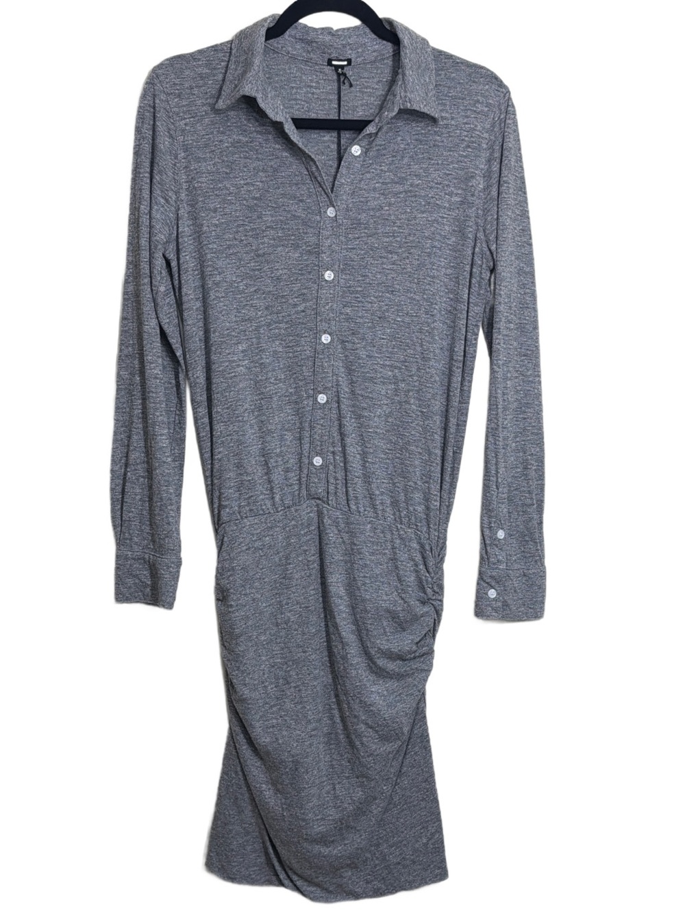 Monrow Grey Long-Sleeve Shirt Dress - Picture 2 of 11